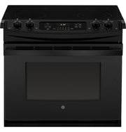GE - 32 in. Wide 4 Elements 4.4 Cu. Ft. Self-Cleaning Drop-In Electric Range - Black