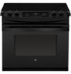 GE - 32 in. Wide 4 Elements 4.4 Cu. Ft. Self-Cleaning Drop-In Electric Range - Black