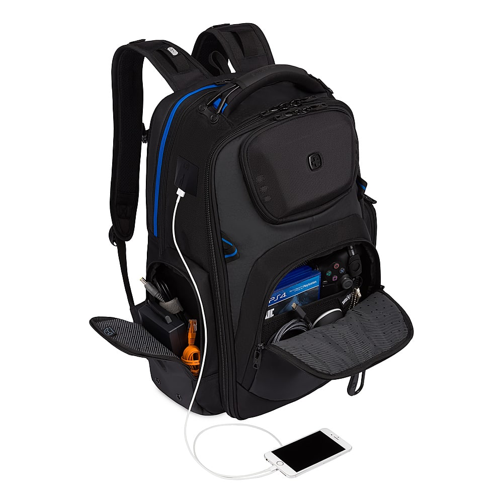 SwissGear - Gamer Backpack fits up to 17.3" laptops - Black