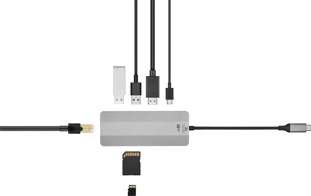 Insignia™ - 7-Port USB-C Hub - Gray