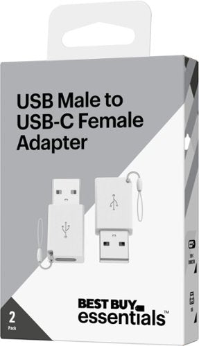Best Buy essentials™ - Female USB-C to Male USB Adapter (2-Pack) - White