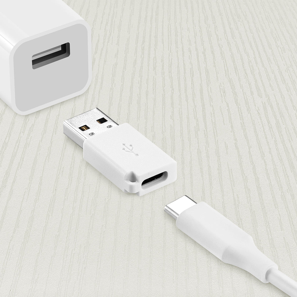 Best Buy essentials™ - Female USB-C to Male USB Adapter (2-Pack) - White