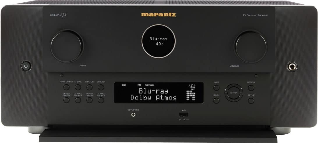 Marantz - Cinema 40 125W 9.4 Ch Bluetooth Capable with HEOS and Dolby Atmos 8K Ultra HD A/V Home Theater Receiver with Alexa - Black