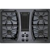 GE Profile - 30" Built-In Gas Cooktop with 4 burners and Downdraft Vent - Black