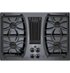 GE Profile - 30" Built-In Gas Cooktop with 4 burners and Downdraft Vent - Black