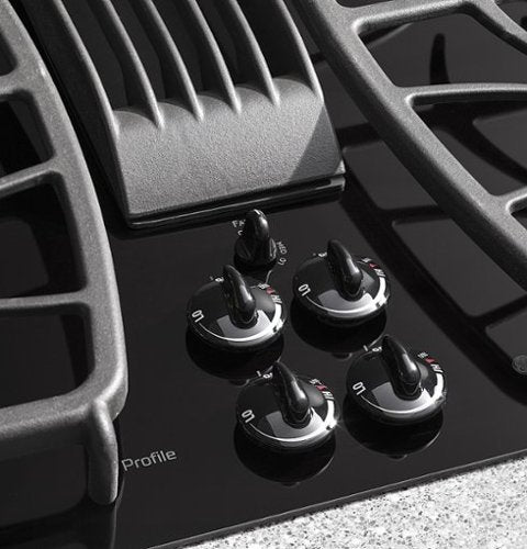 GE Profile - 30" Built-In Gas Cooktop with 4 burners and Downdraft Vent - Black