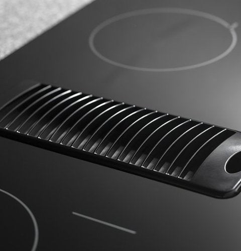 GE Profile - 30" Built-In Downdraft Electric Cooktop with 4 Burners - Stainless Steel