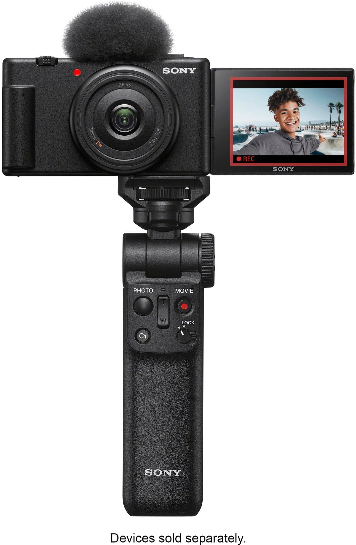 Sony - ZV-1F Vlog Camera for Content Creators and Vloggers - Black