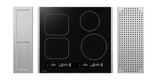 Sharp - 24 in. Wide 4 Element Built-In Induction Cooktop with Four Cooking Zones and Dedicated Timers, Side Accessories Included - Black