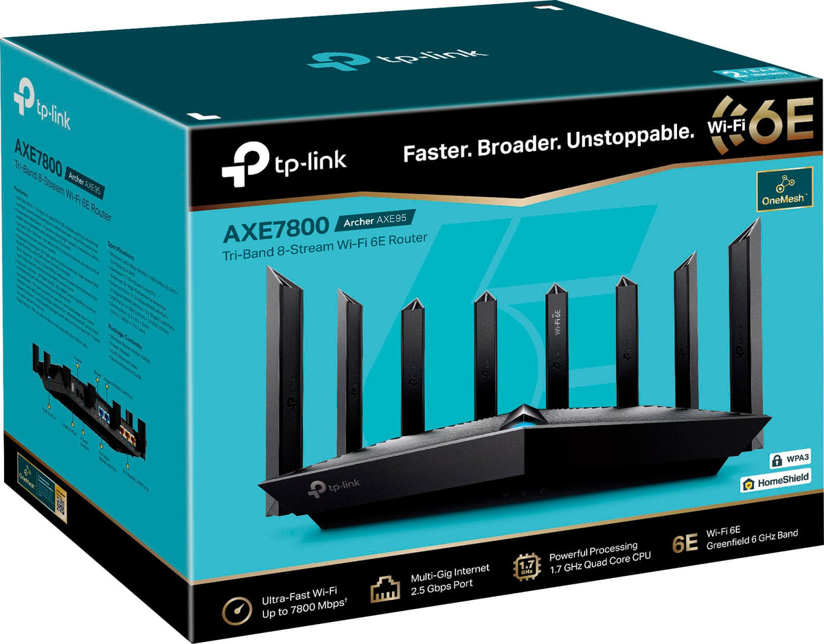 TP-Link - Archer AXE7800 Tri-Band Wi-Fi 6E Router - Black