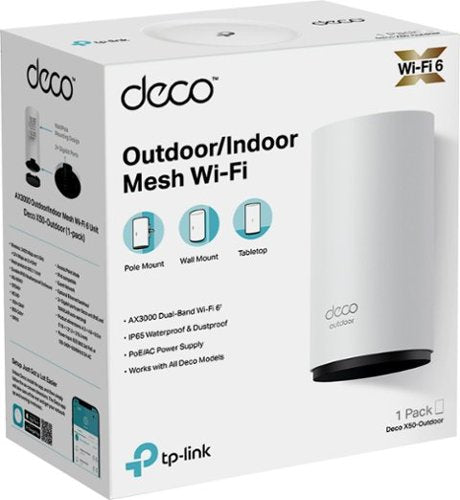 TP-Link - Deco X50 Outdoor AX3000 Dual-Band Mesh Wi-Fi- 6 Router - White
