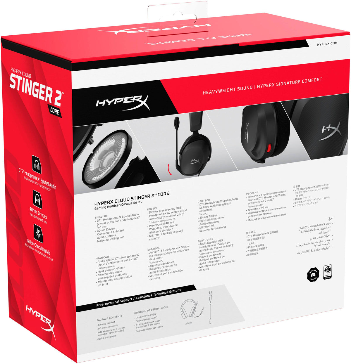 HyperX - Cloud Stinger 2 Core Wired Gaming Headset for PC - Black