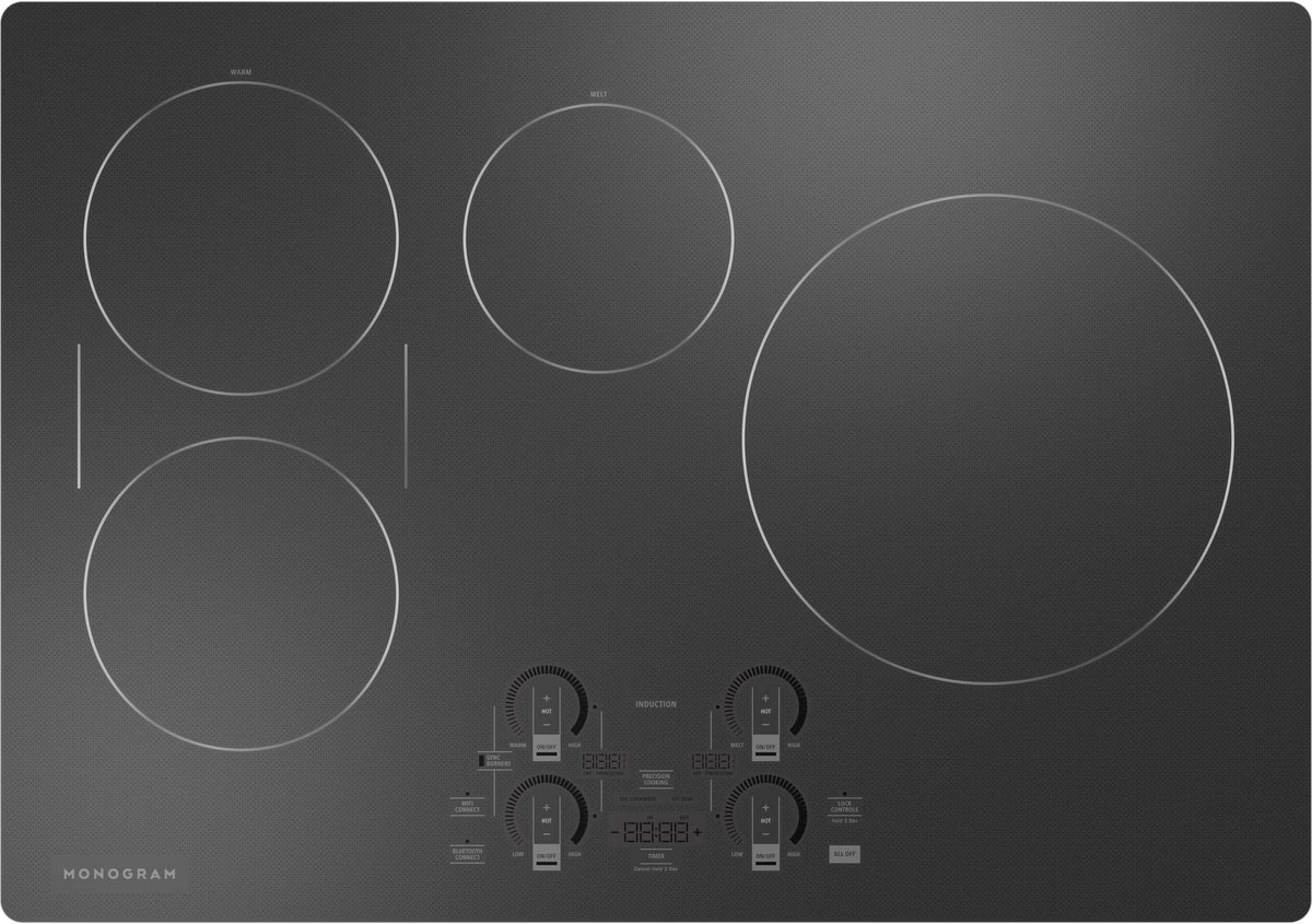 Monogram - 30" Built-In Induction Cooktop with 4 Cooking Elements and Precision Temperature Control - Black Graphite