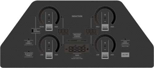 Monogram - 30" Built-In Induction Cooktop with 4 Cooking Elements and Precision Temperature Control - Black Graphite