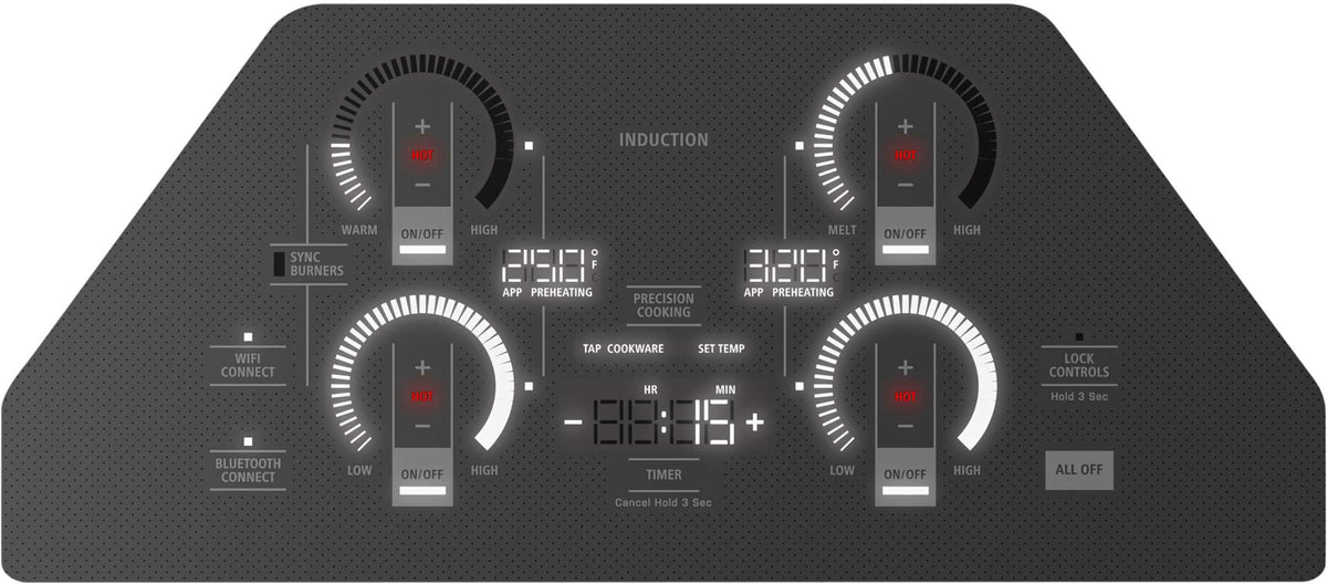 Monogram - 30" Built-In Induction Cooktop with 4 Cooking Elements and Precision Temperature Control - Black Graphite