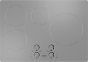 Monogram - 30" Built-In Electric Cooktop with 4 Induction Cooking Elements and Precision Temperature Control - Silver