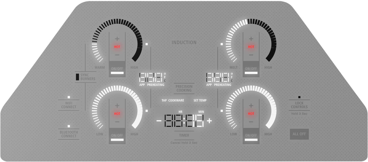 Monogram - 30" Built-In Electric Cooktop with 4 Induction Cooking Elements and Precision Temperature Control - Silver