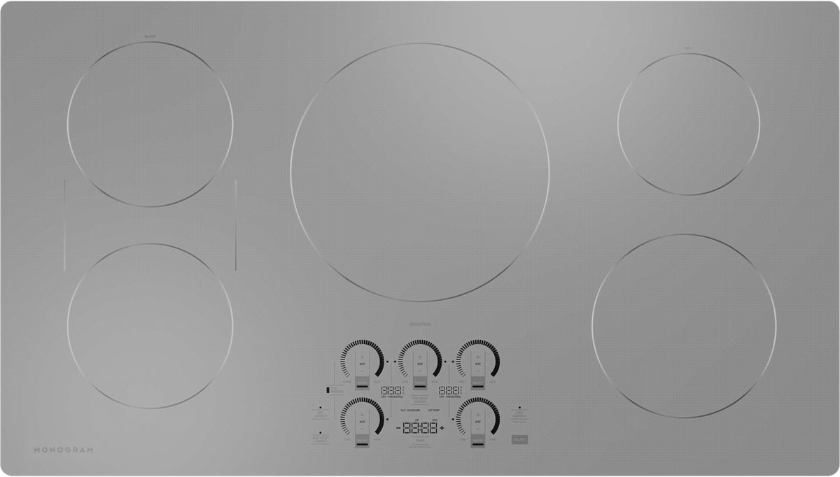 Monogram - 36" Built-In Induction Cooktop with 5 Induction Cooking Elements and Precision Temperature Control - Silver