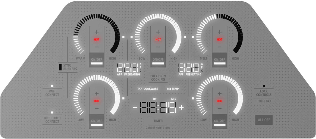 Monogram - 36" Built-In Induction Cooktop with 5 Induction Cooking Elements and Precision Temperature Control - Silver