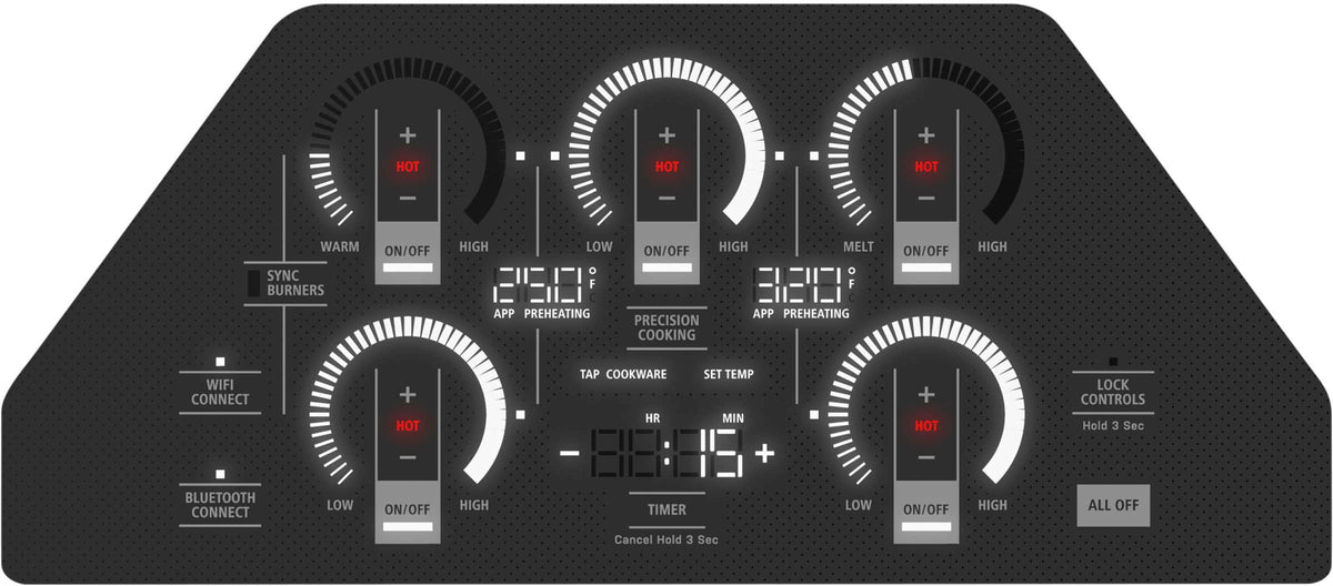 Monogram - 36" Built-In Electric Cooktop with 5 Induction Cooking Elements and Precision Temperature Control - Black Graphite