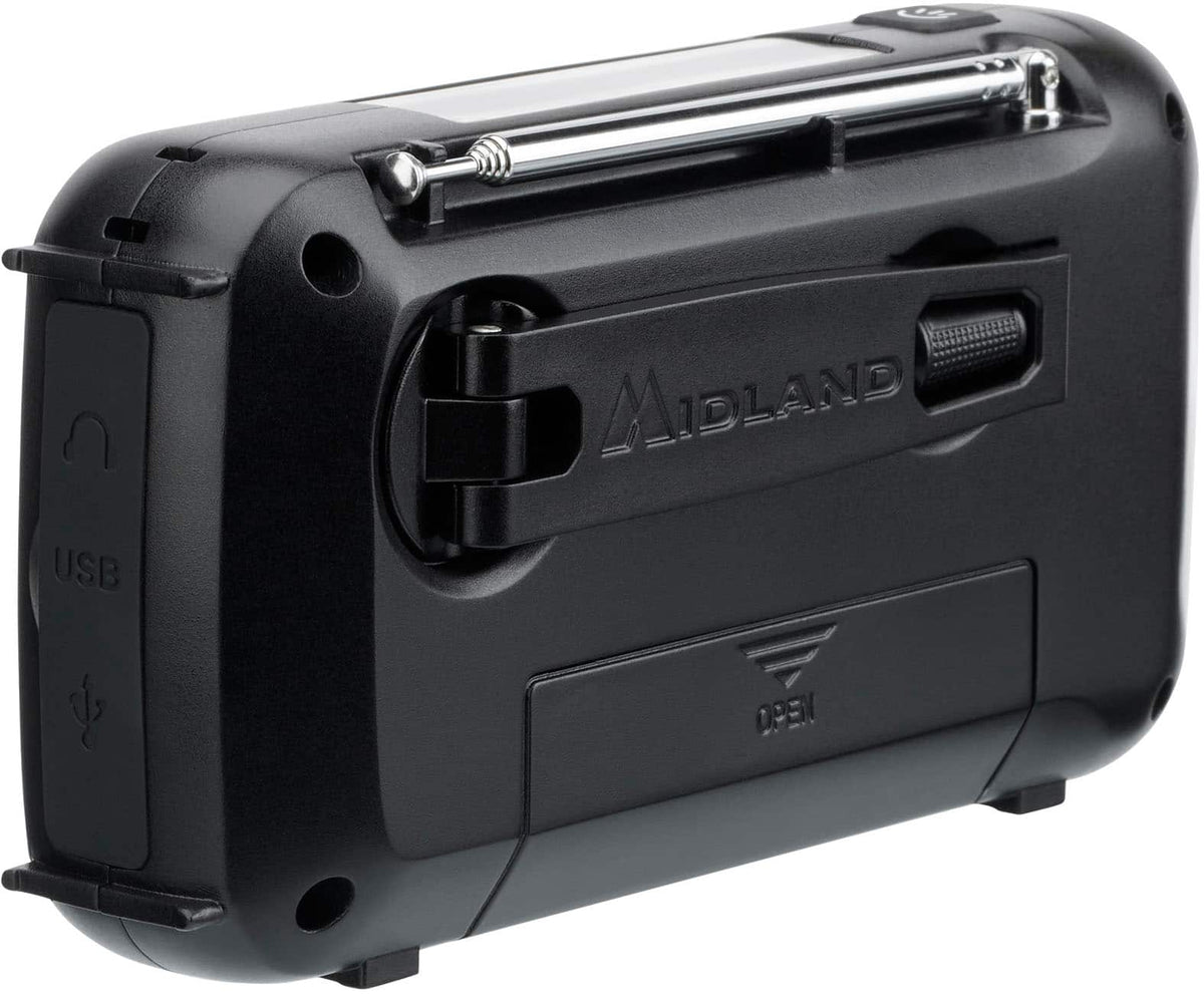 Midland - Emergency Crank Weather Alert Radio - Red/Black