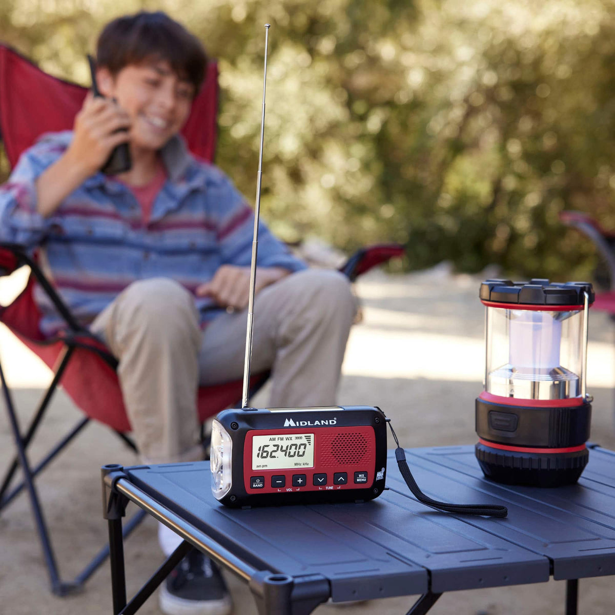 Midland - Emergency Crank Weather Alert Radio - Red/Black