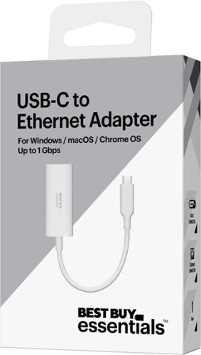 Best Buy essentials™ - USB-C to Ethernet Adapter - White