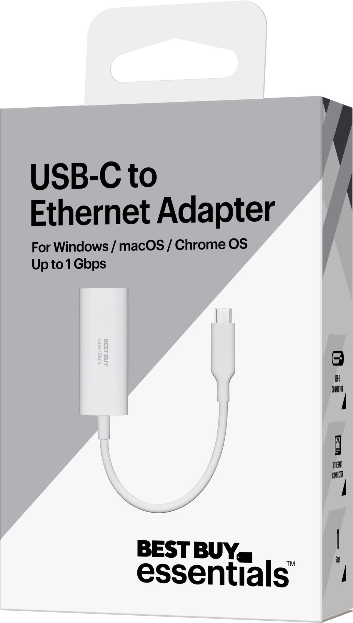 Best Buy essentials™ - USB-C to Ethernet Adapter - White