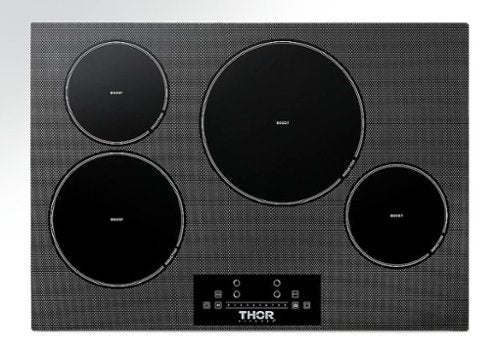Thor Kitchen - 30 in. Wide 4 Element Built-in Electric Induction Cooktop - Black