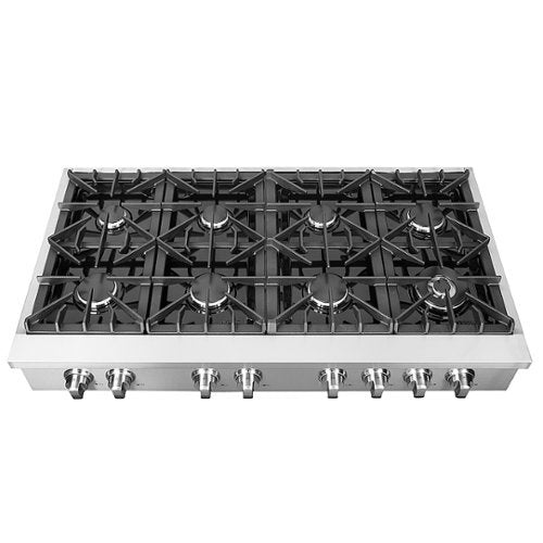 Forno Appliances - 48 in. Wide 8 Burner Cossato Built-In Gas Cooktop with Sealed Burners and LP Conversion Kit - Stainless Steel