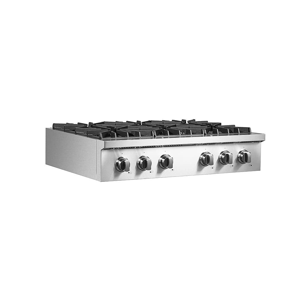 Forno Appliances - 36 in. Wide 6 Burner Cossato Built-In Gas Cooktop with Sealed Burners and LP Conversion Kit - Stainless Steel