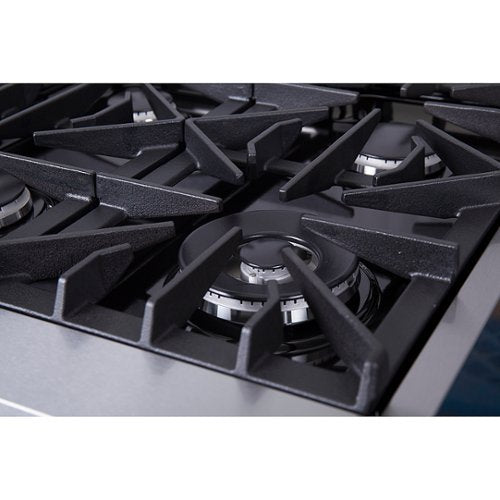 Forno Appliances - 36 in. Wide 6 Burner Cossato Built-In Gas Cooktop with Sealed Burners and LP Conversion Kit - Stainless Steel