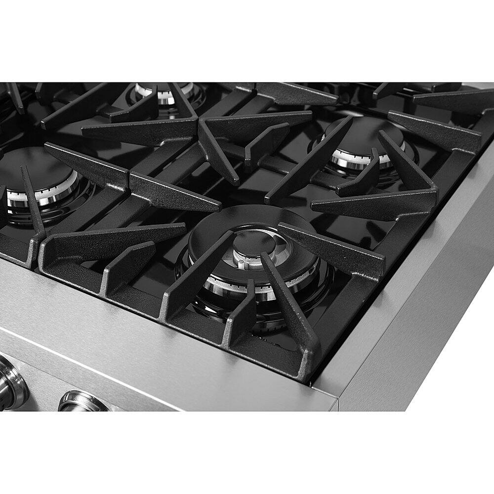 Forno Appliances - 36 in. Wide 6 Burner Cossato Built-In Gas Cooktop with Sealed Burners and LP Conversion Kit - Stainless Steel