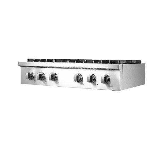 Forno Appliances - 36 in. Wide 6 Burner Cossato Built-In Gas Cooktop with Sealed Burners and LP Conversion Kit - Stainless Steel