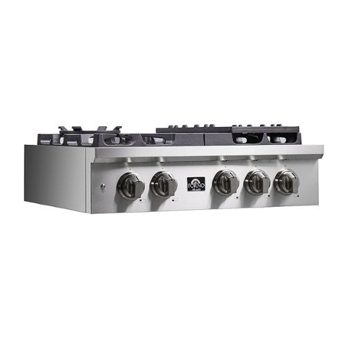 Forno Appliances - 30 in. Wide 5 Burner Spezia Built-In Gas Cooktop with Brass Burners and LP Conversion Kit - Stainless Steel