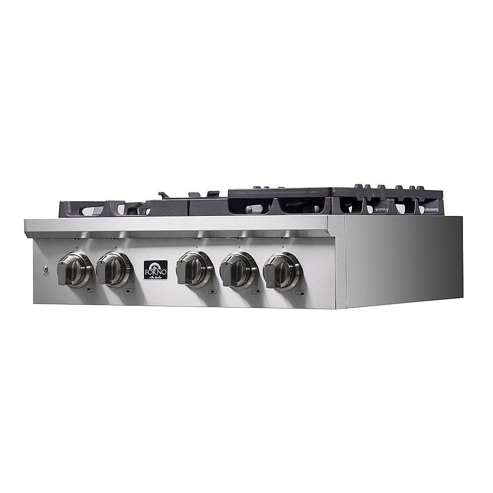 Forno Appliances - 30 in. Wide 5 Burner Spezia Built-In Gas Cooktop with Brass Burners and LP Conversion Kit - Stainless Steel