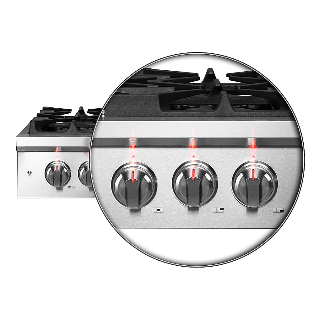 Forno Appliances - 30 in. Wide 5 Burner Spezia Built-In Gas Cooktop with Brass Burners and LP Conversion Kit - Stainless Steel