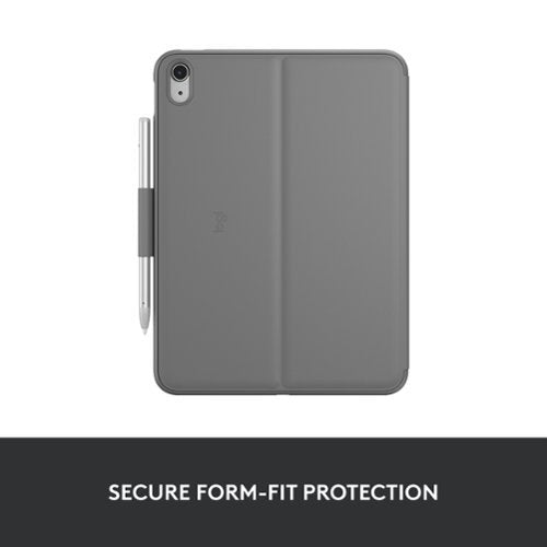Logitech - Slim Folio Keyboard Case for Apple iPad - Latest Model A16 chip and iPad 10th Gen with Integrated Bluetooth Keyboard - Oxford Gray
