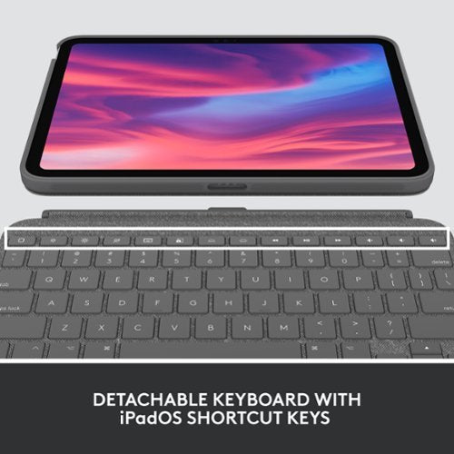 Logitech - Combo Touch Keyboard and Trackpad Case for Apple iPad - Latest Model A16 chip and iPad 10th Gen with Detachable Keyboard - Oxford Gray
