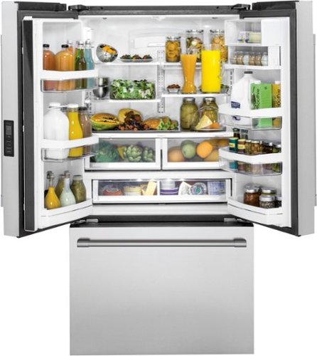 Monogram - 36 in. Wide 23.1 Cu. Ft. French Door Counter-Depth Refrigerator with TwinChill Evaporators - Stainless Steel