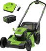 Greenworks - 80-Volt 21-Inch Self-Propelled Lawn Mower with 4.0Ah Battery and Charger - Green