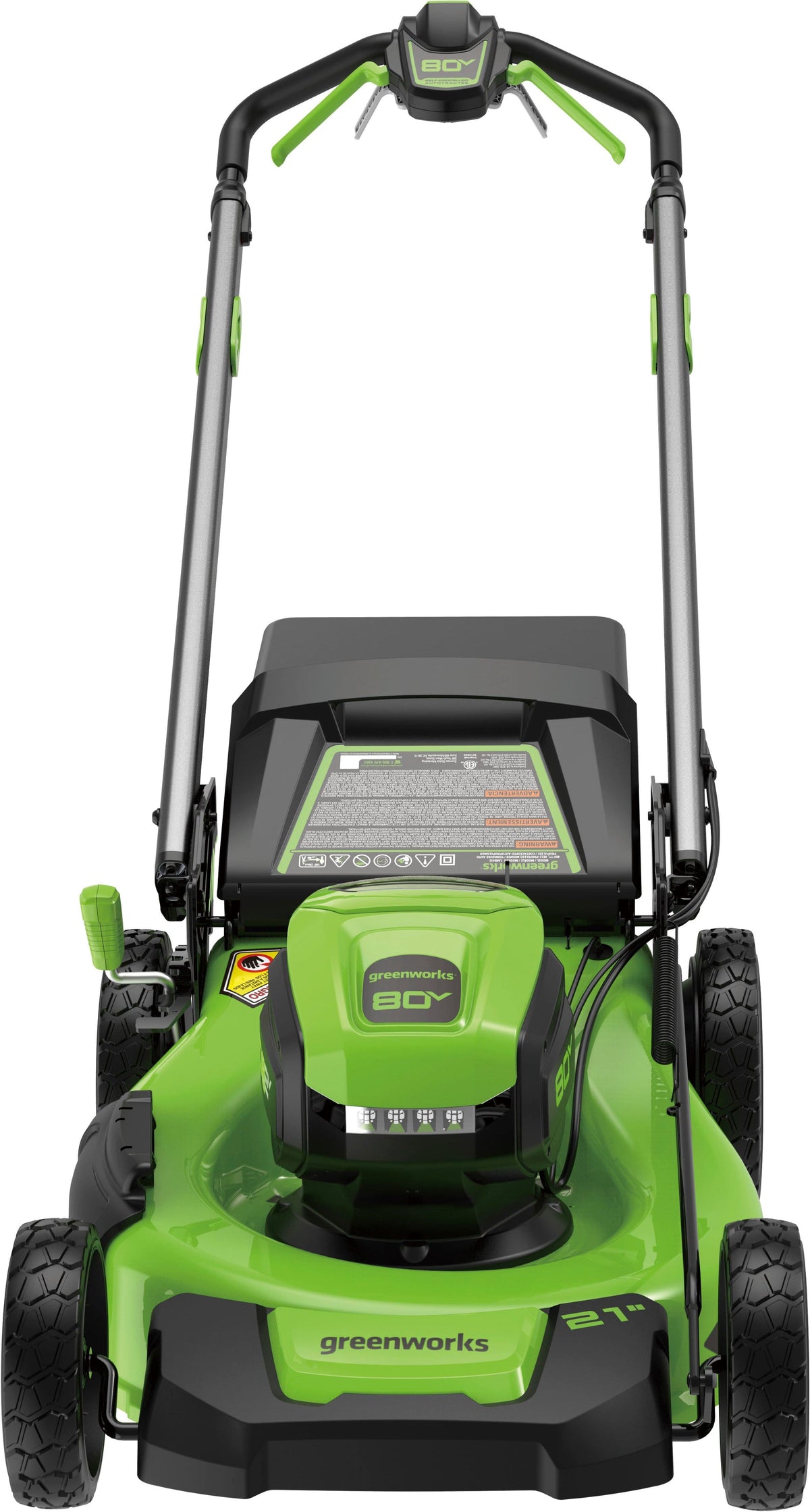 Greenworks - 80-Volt 21-Inch Self-Propelled Lawn Mower with 4.0Ah Battery and Charger - Green