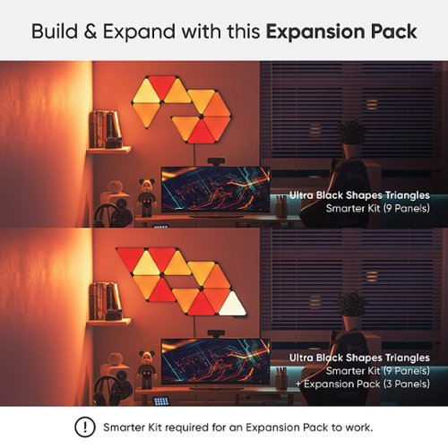 Nanoleaf - Shapes Ultra Black Triangles Expansion Pack (3 Panels) - Multicolor