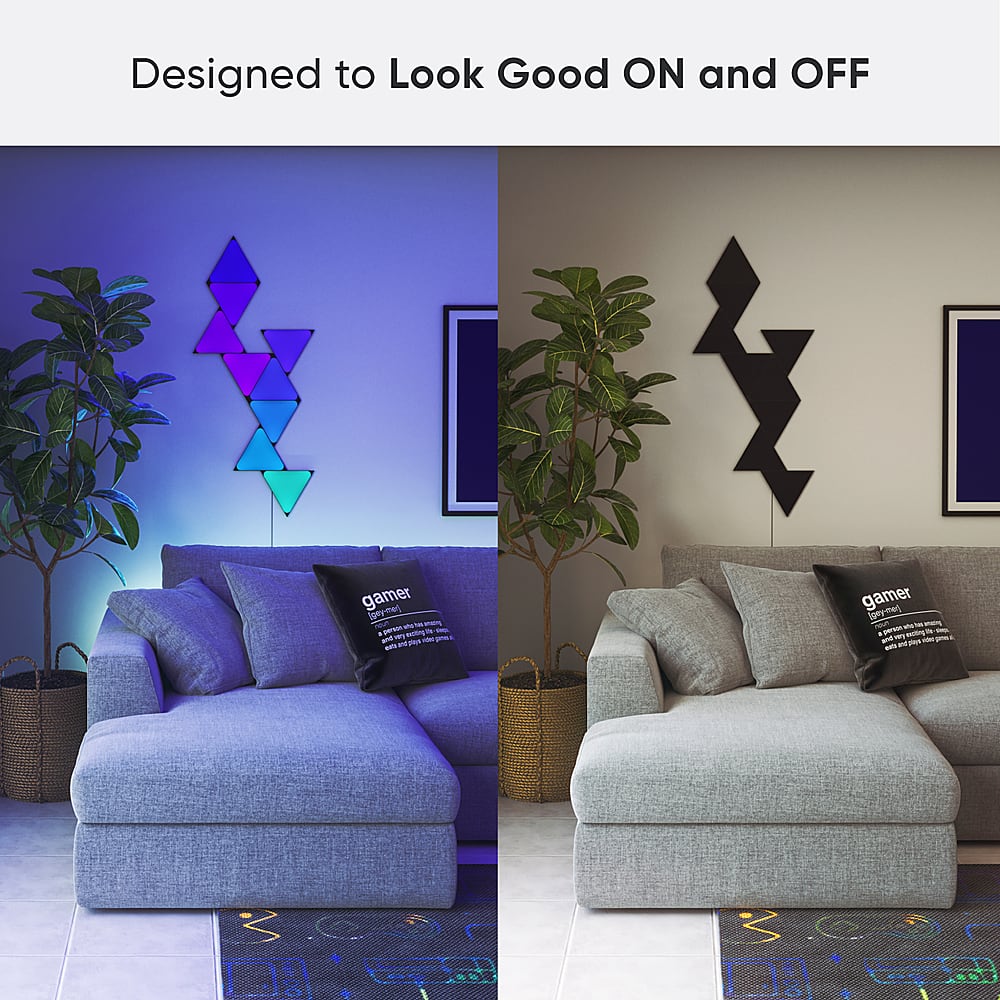 Nanoleaf - Shapes Ultra Black Triangles Expansion Pack (3 Panels) - Multicolor