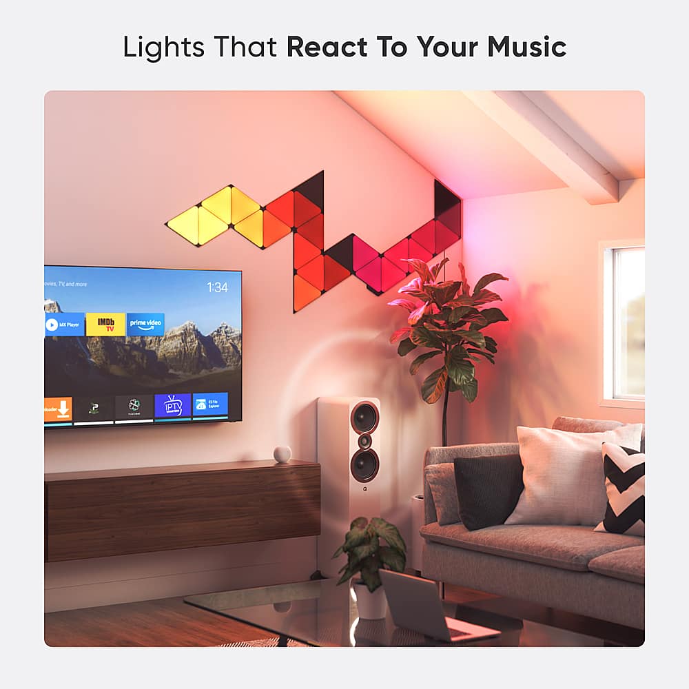 Nanoleaf - Shapes Ultra Black Triangles Expansion Pack (3 Panels) - Multicolor