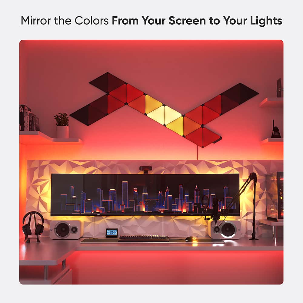 Nanoleaf - Shapes Ultra Black Triangles Expansion Pack (3 Panels) - Multicolor
