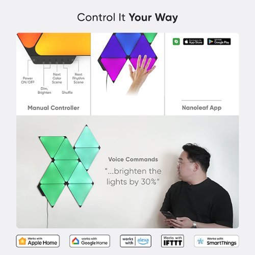 Nanoleaf - Shapes Ultra Black Triangles Expansion Pack (3 Panels) - Multicolor