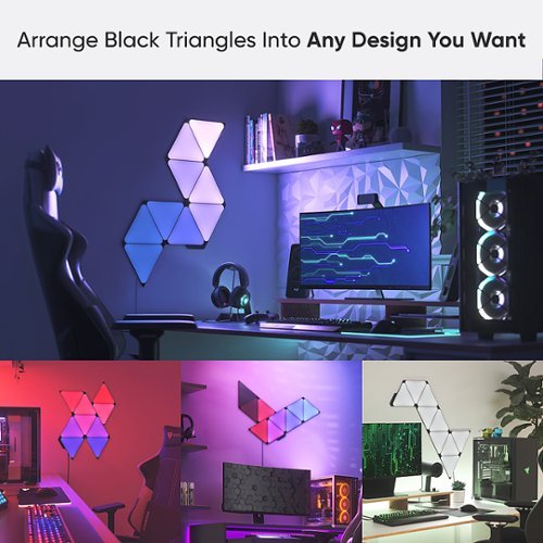 Nanoleaf - Shapes Ultra Black Triangles Expansion Pack (3 Panels) - Multicolor