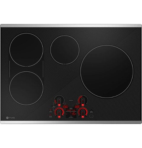 GE Profile - ENERGY STAR 30" Built-In Touch Control Electric Induction Cooktop - Stainless Steel on Black