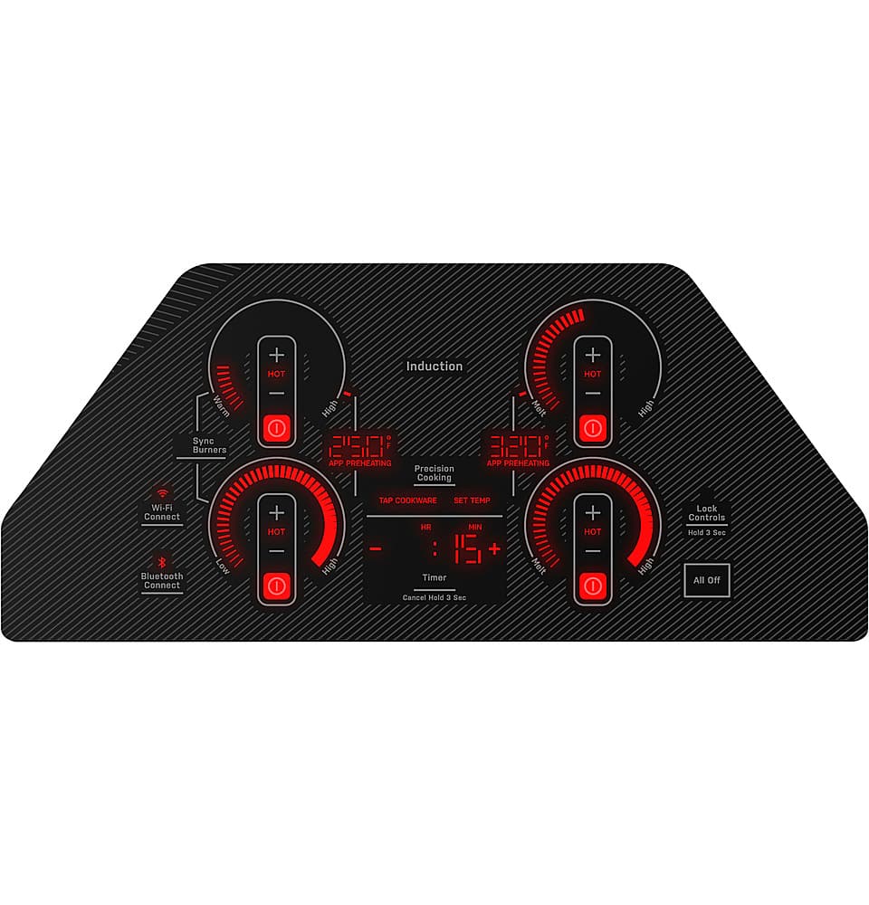 GE Profile - ENERGY STAR 30" Built-In Touch Control Electric Induction Cooktop - Stainless Steel on Black